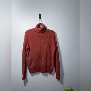 Code x Mode Long Sleeve Soft Ribbed eyelash Knit Turtleneck Sweater Size L EUC